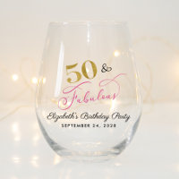 Chic Pink Gold 50th Birthday Party Favour