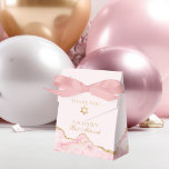 Chic Pink Gold Agate Bat Mitzvah Fancy Party Favour Box<br><div class="desc">Chic pink and gold agate decorates this elegant Bat Mitzvah party favour box. Your daughter's name is written in beautiful formal script under the Star of David. Perfect fancy gift boxes for a modern Jewish family celebrating a girl being called to the Torah.</div>