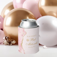 Chic Pink Gold Agate Custom Bat Mitzvah Party