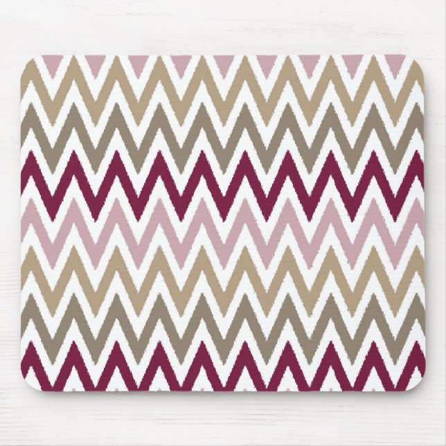 Chic Pink Gold Chevron Mouse Pad (Front)