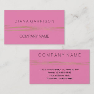 Chic Pink Gold Elegant Abstract Business Card