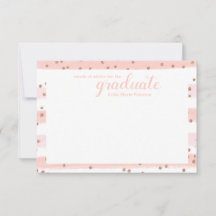 Chic Pink & Gold Words of Advice Graduation Cards
