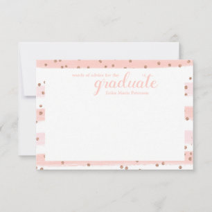 Chic Pink & Gold Words of Advice Graduation Cards