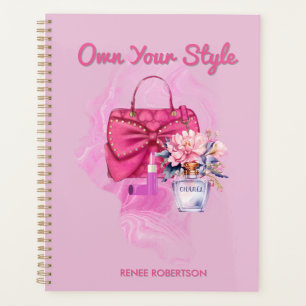 Chic Pink Handbag & Floral Design Daily Planner 