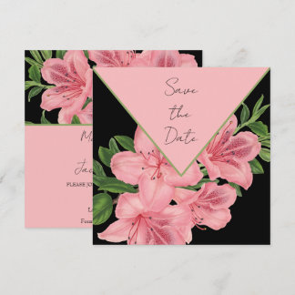 Chic Pink Hibiscus Save The Date