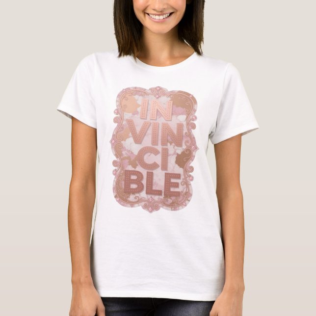 Chic Pink IN VINCIBLE Design T-Shirt (Front)
