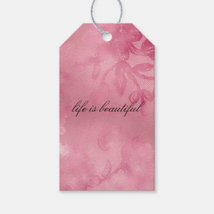 Chic Pink Lace Gift Tags