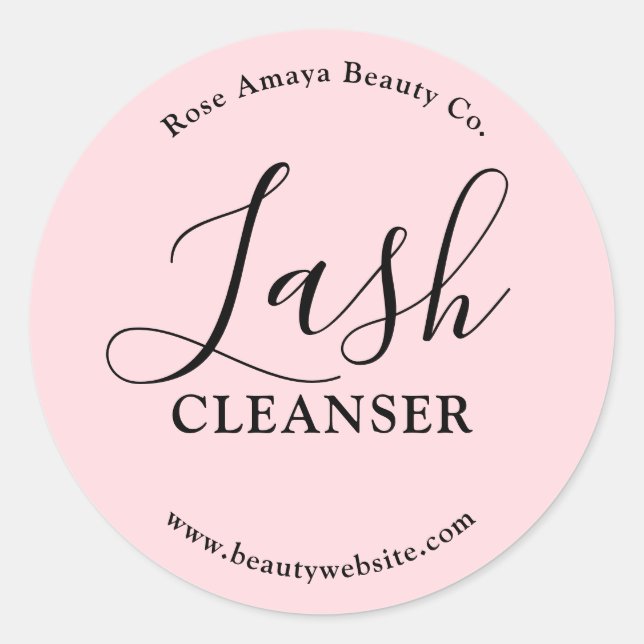 Chic Pink Lash Cleanser Product Label (Front)