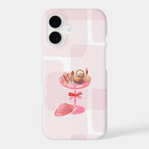 Chic Pink Makeup and Bow Coquette Aesthetic Phone
