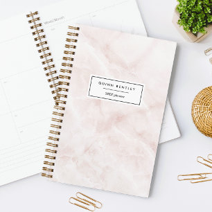 Chic Pink Marble Personalised Planner