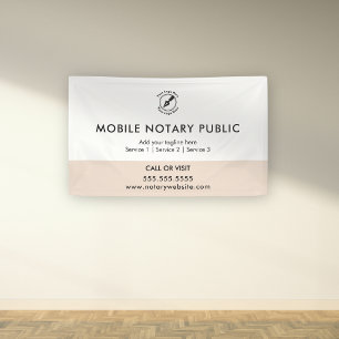 Chic Pink Mobile Notary Public Logo Website Event Banner