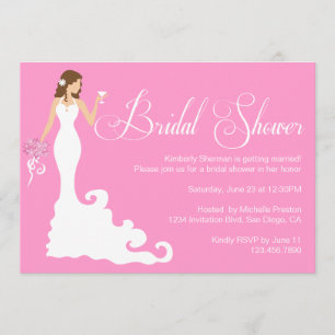 Chic Pink Modern Bride Posh Bridal Shower Invite