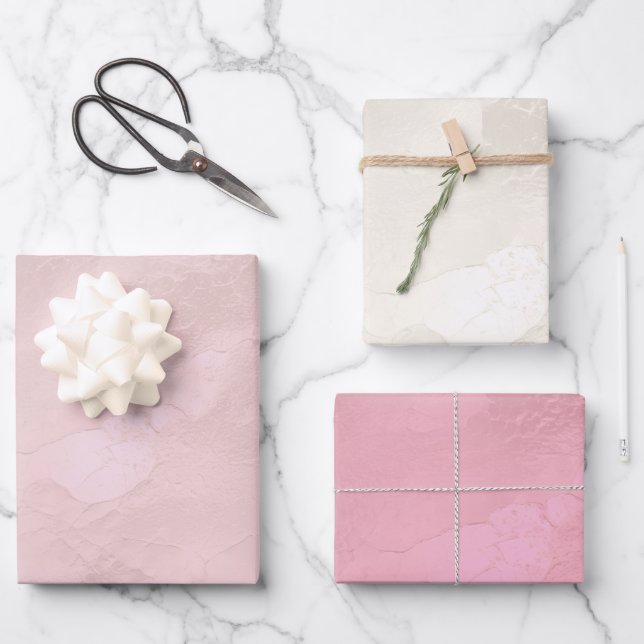 Chic Pink Pearl Bridal Shower Wrapping Paper Sheet (Front)