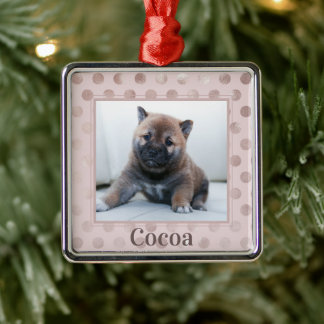 Chic Pink Pet Photo Christmas Holiday Ornament