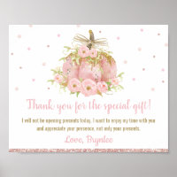 Chic Pink Pumpkin Birthday Won't Be Opening Gifts