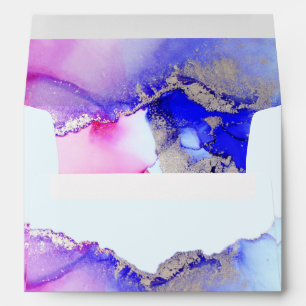 Chic Pink Purple Blue Wedding Envelope