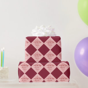 Chic Pink & Red "A Tini One" Baby Shower Wrapping Paper