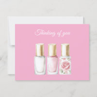 Chic Pink Rose Floral Nail Polish Thinking of you