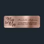 Chic Pink Rose Gold Metal Foil Sparkle Miss to Mrs<br><div class="desc">Blush Pink Rose Gold Foil Sparkle Miss to Mrs Label</div>