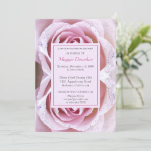 Chic Pink Rose's Bridal Shower Invitation