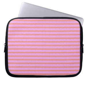 Chic Pink Stripes Geometric Electronics Bag