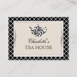 Chic Pink Teapot Tea Cafe Business Card