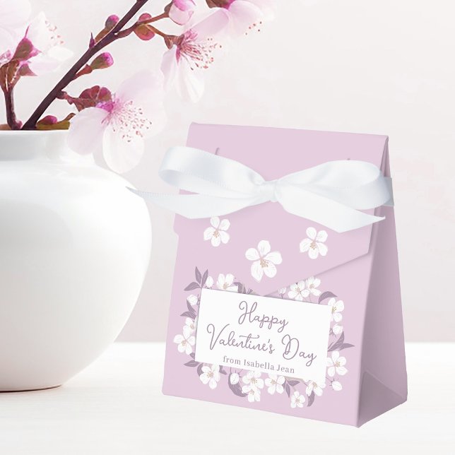 Chic Pink Valentine's Day Custom Floral Party Favour Box (Creator Uploaded)