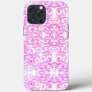 Chic pink vintage Floral Pattern iPhone 13 Pro Max Case