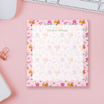 chic pink watercolor bee wildflowers pattern Name  Notepad<br><div class="desc">Introducing our "Joyful Melodies: Pink Rabbit's Birthday Symphony" collection. This enchanting hand-drawn design features a lovely watercolor bee amidst a vibrant array of wildflowers, meticulously crafted with watercolor gouache. Perfect for adding a touch of whimsical charm to your Zazzle products, this delightful pattern brings the magic of nature to life....</div>