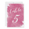 CHIC PINK WATERCOLOR TABLE NUMBER CARDS