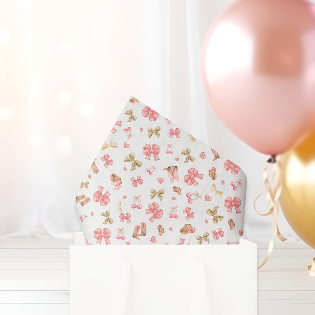 Chic Pink Western Cowgirl Boots, Hats & Bows  Tissue Paper (Creator Uploaded)