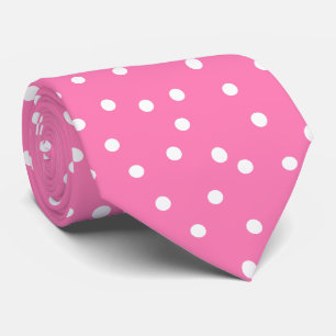 Chic Pink White Polka Dots Groom Gift   Tie