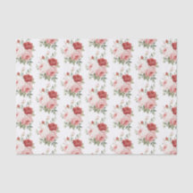 Chic Pink White Red Roses Floral Bridal Shower