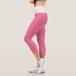 Chic Pink White Small Polka Dots Pattern Fashion Capri Leggings<br><div class="desc">Custom, retro, cool, cute, chic, stylish, trendy, breatheable, comfortable, custom made, hand sewn, white polka dots on dark pink pattern womens high-wasted capri-length fashion travel workout sports yoga gym running active wear leggings, that stretches to fit your body, hugs in all the right places, bounces back after washing, and doesn't...</div>