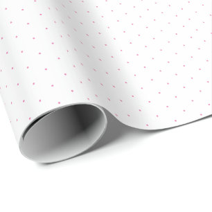 Chic pink white tiny polka dots pattern gift wrapping paper