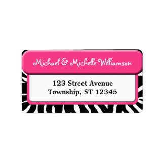 Chic Pink Zebra Print Address Labels