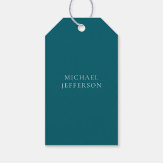 Chic Plain Dark Teal Colour Personalised Custom Gift Tags