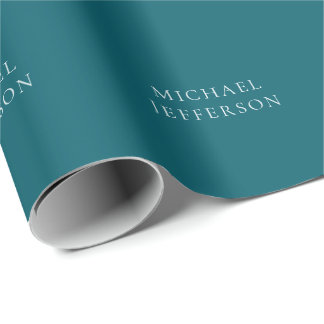 Chic Plain Dark Teal Colour Personalised Custom Wrapping Paper