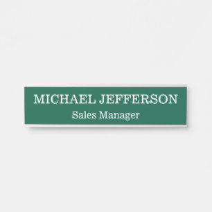 Chic Plain Hunter Green Colour Personalised Custom Door Sign