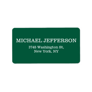 Chic Plain Hunter Green Colour Personalised Custom Label