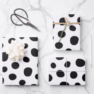 Chic Playful Energy Dalmatian Spot Pattern Wrapping Paper Sheet