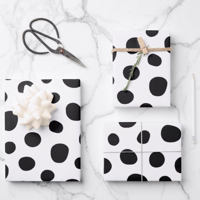 Chic Playful Energy Dalmatian Spot Pattern Wrapping Paper Sheet (Front)