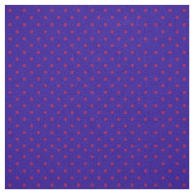 Chic Plum on Midnight Blue Polka Dots Pattern Fabric (Swatch)