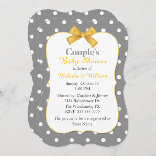 Chic Polka Dot Couple's Baby Shower Invitation