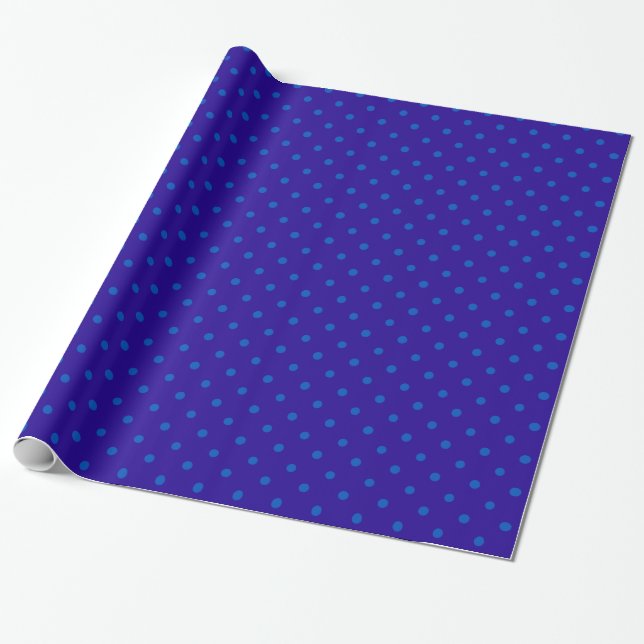 Chic Polka Dot Wrapping Paper: Two Blues Paper (Unrolled)