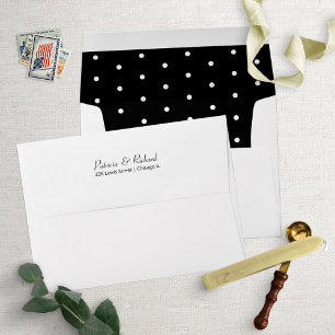 Chic Polka Dots Pattern Wedding Invitation Envelop Envelope