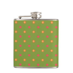 Chic Poppy Colours Polka Dots Hip Flask