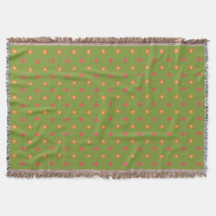 Chic Poppy Colours Polka Dots Throw Blanket