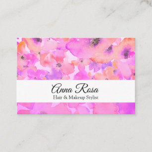 *~* Chic Popular Flower Pink Lavender Watercolor Business Card