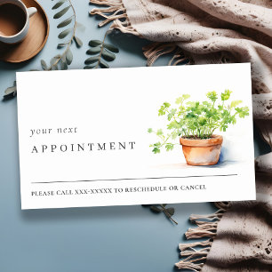 Chic Potted Herb Parsley Coriander Appointment Business Card